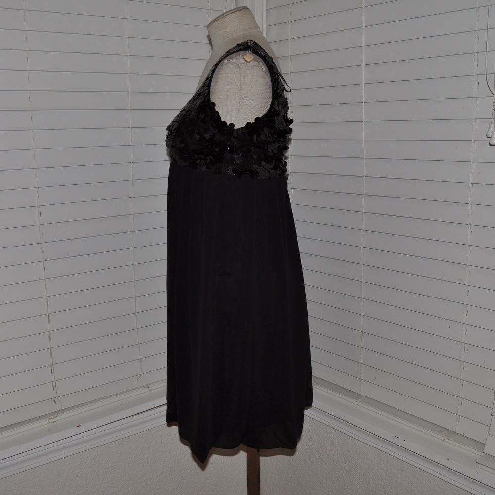 COLLECTION Sequin Little Black Cocktail Dress LBD - Picture 4 of 6
